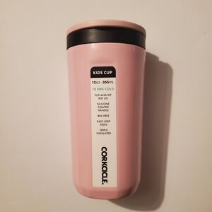 Corkcicle Pink Kids Insulated Tumbler with Black Lid